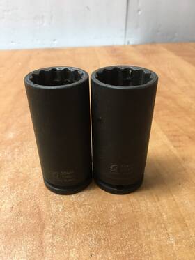 Sunex 2804zd 1/2 Inch Dr. 30mm 32mm 12pt Deep Impact Socket Lot 2800zd Taiwan