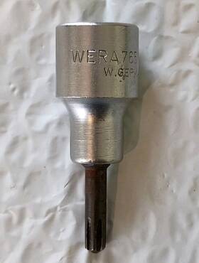 Wera 765c 1/2 Inch Socket Driven 6mm. Torx Bit West German Made