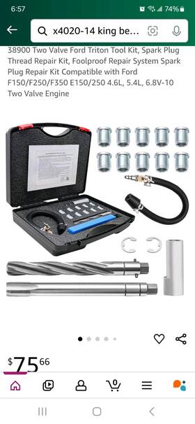 Yqp0020 Yisowy 38900 Two Valve Tool Kit For Ford Triton Spark Plug Thread Repair 4.6l 5.4l 6.8l Yqp0020 Yisowy 38900 Two Valve Tool Kit For Ford Triton Spark Plug Thread Repair 4.6l 5.4l 6.8l