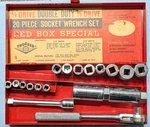 Thorsen 18-PIECE Socket Wrench Set Red Box Special Double Duty Sae Usa Made. Fixed Price $45.00.