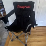 Snap-on SSX25P111 Folding Camp Chair Black Cup Holder Portable Outdoor. Fixed Price $150.00.