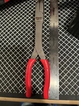 Snap On 490CF 9.5" Degree Bent Needle Nose Pliers Red. Fixed Price $109.95.
