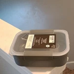 Mainstays Divided Rectangle Lunch Container Gray 2 Compartments Snap Lid Bpa-fr. Fixed Price $17.12.