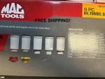 Mac Tools SD1270S8 Piece Oil Funnel Set Free Shipping. Fixed Price $99.99.
