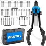 Akktol Gun Kit, 1/4" Pop With 210PCS Blind Rivets, Blue. Fixed Price $54.43.