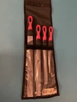 Snap-on Tools Red 4PC Instinct Handle Soft Grip Mixed File Set SGFMA104. Fixed Price $72.95.