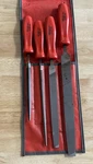 Snap-on HBF500 File Set 4 Piece Red Handles Metal Plastic. Fixed Price $149.99.