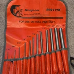 Snap-on PPR712K Roll Pin Punch Set 12PC Steel Gray/silver W/ Red Tool. Fixed Price $100.00.