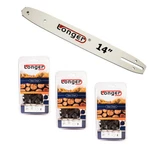 14 Inch Chainsaw Guide Bar With 3PACK Combo; 050" Gauge, 3/8'' Lp, 52DL. Fixed Price $45.28.