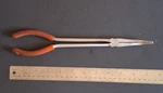 Vintage Mac 11.25" Long Reach 45 Needle Nose Pliers P112BN-O Orange Handle. Fixed Price $45.00.