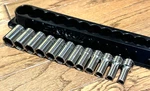 Snap On Tools Semi Deep Metric 8MM-19MM Socket Set 3/8 Drive Lot 6-PT Tray. Fixed Price $245.00.