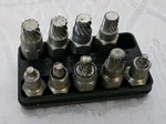 Set Of 9 (missing 1) Snap- On Blue Point REX-10 Extractors Box 1/8" 13/32". Fixed Price $27.50.