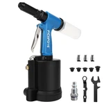 Fichfoye Heavy Duty Pneumatic Rivet Gun, 4000LBF Air 5 Nozzles, Blue. Fixed Price $89.99.