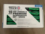New 10 Pc Matco Green Top Torque Ii Premium Screwdriver Set In Storage Tray. Fixed Price $79.99.