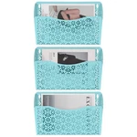 3 Single Wall Mount File Organizer Vertical Metal Pocket Holder Blue. Fixed Price $46.07.