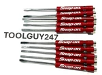 Ten Snap On Pocket Flat Tip Screwdrivers Red Magnetic 10 Pack New. Fixed Price $26.95.