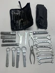 Lot Of Vintage Honda Oem Motorcycle Tool Kit Wrenches, Drivers, Pliers & Pouch. Fixed Price $39.99.