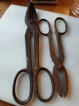 Vintage Wiss Inlaid Tin Snips Shears Usa 12" & 10" Cutter Tool Solid Steel. Fixed Price $16.00.