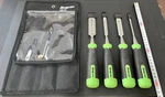 Snap-on Tools New 4PC Composite Handle Soft Grip Chisel Set CHSL400G Green. Fixed Price $187.66.