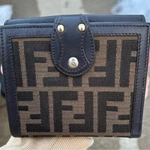 Euc Fendi Zucca Canvas/leather Bifold Wallet-snap Closure-hologram Tag# AO56888. Fixed Price $157.47.