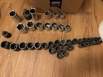 Lot Of 43 Snap-on 1/2-INCH Drive Impact And Chrome Sockets. Fixed Price $499.00.