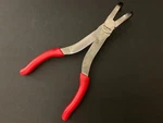 Snap-on 490CF 9-1/2" Bent Needle Nose Pliers Red Handle Used/read. Fixed Price $55.00.