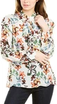 Nicole Miller Artelier Ivory/multi Autumn Dream Silk Ruffle Blouse, Petite. Fixed Price $22.98.