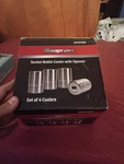 New Snap-on Tools Socket Bottle Cooler With Opener SSX18P103KO 4 Pack Stainless. Fixed Price $39.99.