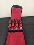 #BO843 Snap-on SGHBF500A 4PC Red Instinct Soft Grip Handle Mixed File Set. Fixed Price $179.95.