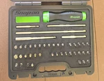 New Snap-on 44PC Green Ratcheting Soft Grip Screwdriver Master Set SGDMRC44FG. Fixed Price $499.00.