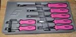 Snapon Piece Pearl Pink Hard Handle Screwdriver Set Model SDDX70APP Opened New. Fixed Price $289.99.