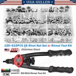 150 615X Stainless Steel Rivet Kit Metric Rivnuts Nutsert Or Tool. Fixed Price $71.92.