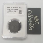 Us 1816 1C Matron Head Large Cent Copper Coin W/ 1.1 28 Mm Slab Snap Holder. Fixed Price $85.00.