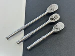 Snap-on Tools Usa 3PC 1/4 Drive Chrome Ratchet Set Lot TML830, TM75, TM830. Fixed Price $167.99.