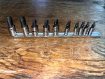 Snap On T8-T50 10 Piece 1/4" 3/8" Drive Tamper Proof Torx Socket Set Ftxr. Fixed Price $134.99.