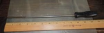 12-3/4" Long Snap-on Slotted Flat Tip Screwdriver SDD143, 10" Round Shaft, Black. Fixed Price $18.00.