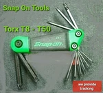 Snap On Tools Folding Torx Wrench Set Plastic Handle AWTEF11K Keys T8-T50 New. Fixed Price $54.95.