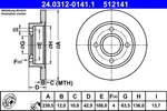 Ate 24.0312-0141.1 Brake Disc Ford, Mazda. Fixed Price $51.09.