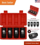 1/2-INCH Drive Deep Spindle Axle Nut Impact Socket SET,12 Point Metric, Cr-mo.... Fixed Price $36.77.