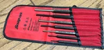 Snap On Tools Usa Pin Punch Set Lot Straight Roll Red Storage Pouch 7PC. Fixed Price $150.00.