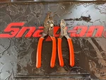 Snap-on Electrical Pliers PWCS9CF & 7 Orange Long Locking Wire Stripper Set. Fixed Price $155.00.
