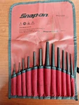 Slightly Used Piece Snap On Pin & Starter Punch Set PPSD120BK. Fixed Price $275.00.