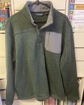 Iceberg Outerwear Mens Pullover Size Xl Green L/s Zip Pkt. 1/4 Snap Good Cond.. Fixed Price $19.99.