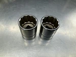 (2) Snap-on F221 3/8" Drive 12-POINT Sae 11/16" Flank Shallow Socket. Fixed Price $17.50.