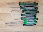 Mixed Vintage Matco Tools, Witte Pick Set Lot Of 8 Green Handles. Fixed Price $74.99.