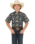 Panhandle Boys' Slim Desert Print Short Sleeve Snap Western Shirt -. Fixed Price $29.47.