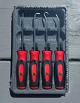 Snap-on Tools Usa New Red Mini Soft Grip Instinct Awl Hook Pic Set SGASA204CR. Fixed Price $79.95.
