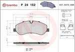 Brake Pads Set Front P24152 Brembo Fits Ford Transit Tourneo Custom. Fixed Price $49.80.