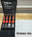 Snap-on Tools Usa New Orange 4PC Soft Grip Mixed File Set SGHBF600AO. Fixed Price $249.95.
