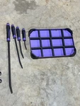 Matco Tools Adjustable Parts Tray & 4 Pc Pry Bar Curved Set. Fixed Price $250.00.